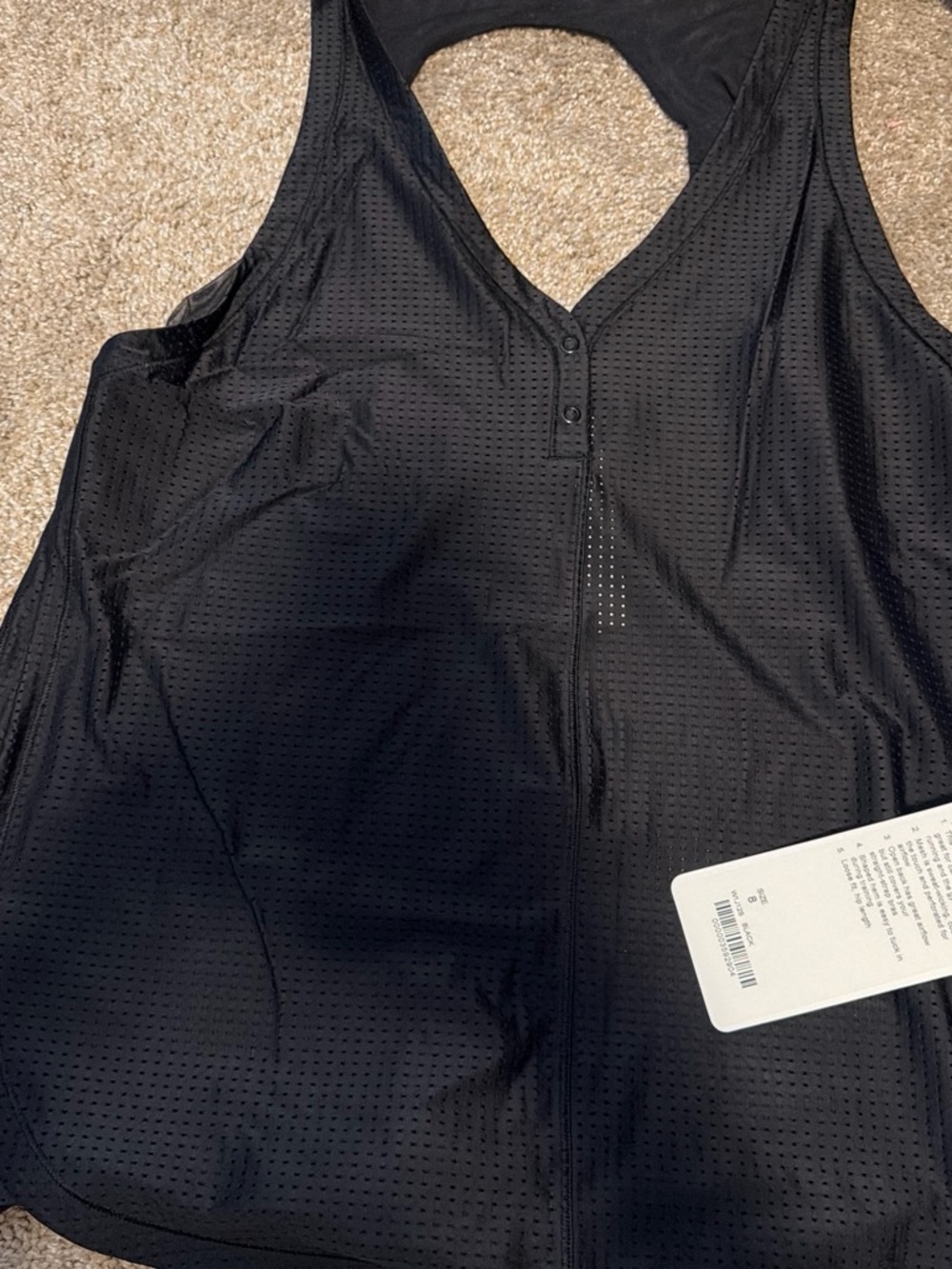 lululemon athletica Black Perforated Scoop-Neck Tank